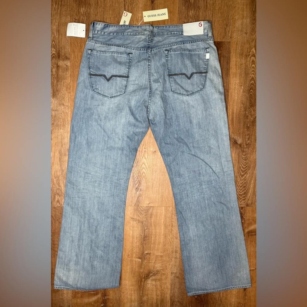 Guess Men’s Cliff Bootcut Jeans Light Wash Denim 38x32 NWT Y2K - Picture 2 of 6